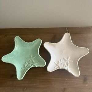 2 Nantucket Home Ceramic STARFiISH Sauce Trinket Dishes Textured Set of 2